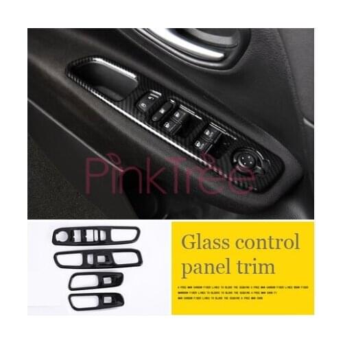 Accessories For Jeep Renegade 2016 2017 2018 Interior Door Glass Button Panel Cover Trim Carbon Fiber Color SUV Styling