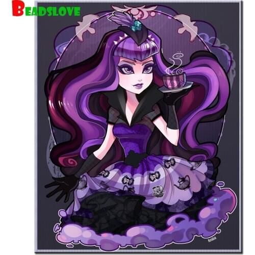 Diy diamond painting purple princess 5d diamond embroidery full square rhinestone cross stitch mosaic Diamond puzzle B112