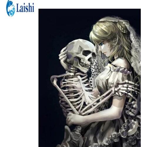 DIY Diamond Painting Skull and girl hugging Full Square/Round Drill 5D Diamond Embroidery Sale Diamond Picture of Rhinestones