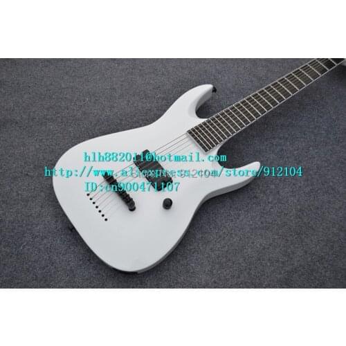 Free shipping customized Big John kinds of new 7-strings electric guitar with across bridge and black hardware in white F-1798