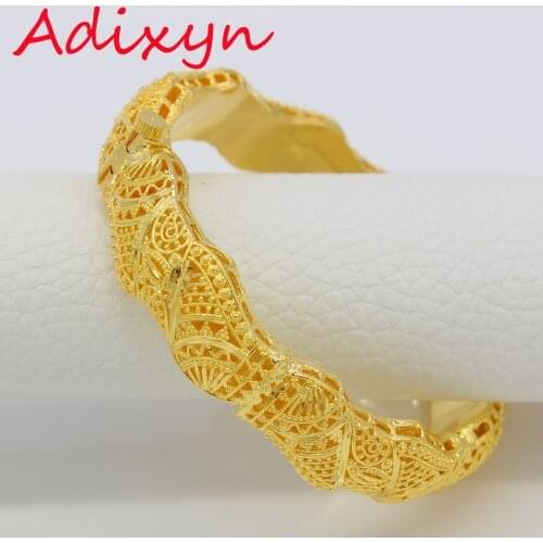 Dubai Bangles For Women/Girls 24k Gold Color/Copper Bangles&Bracelet African/Arab/Kenya/Middle Easter Party Gifts