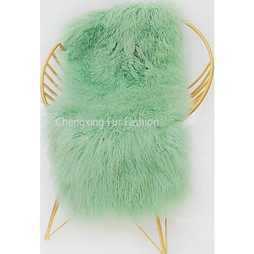 CX-D-24B Sheepskin Area Rugs Home Blanket Real Tibetan Lamb Fur Sofa Throw for Living Room