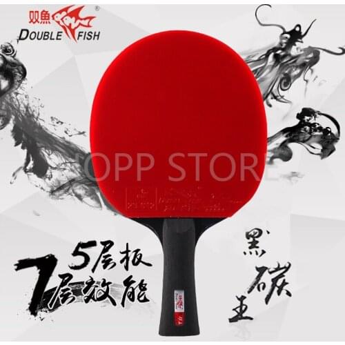 Double Fish Black Carbon King 5 star Table Tennis Racket 5+2 ZLC Carbon Offensive Pimples in Double Fish ping pong bat