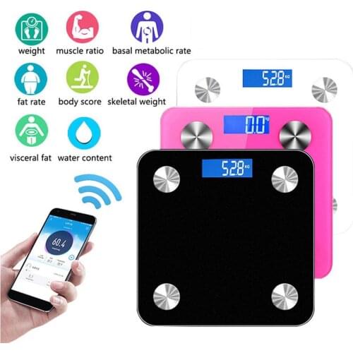 180kg Bathroom Scales Bluetooth Digital Bathroom Body Fat Scales Electronic Fitness Analyzer bascula digital peso corporal