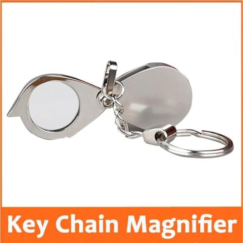 5X20MM The Elderly Use Gift Pocket Keychain Type Loupe Portable Magnifying Glass Toy Magnifier for Children with Key Chain
