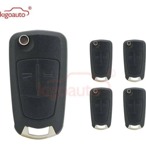 Kigoauto 5pcs 93178494 flip key 2 button 433Mhz ID46-PCF7941 chip HU100 736-743-A for Opel Astra H Zafira B 2006 2007 2008