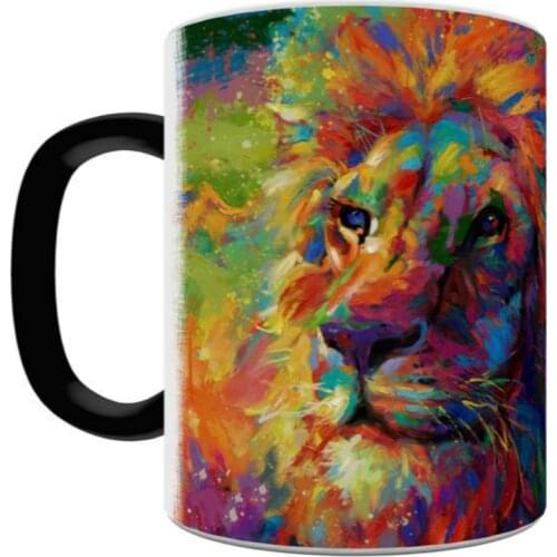 King of the Jungle magic Lion Mug 11oz Heat Sensitive Color Changed Tea Milk Coffee Cup Mug Gift for Friends Mugs