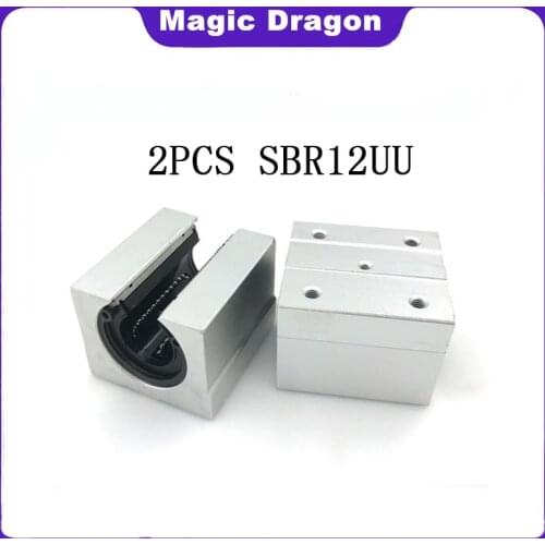 2pcs SBR12UU SBR12 Linear Bearing 12mm Open Linear Bearing Slide block 12mm CNC parts linear slide for 12mm linear guide SBR12