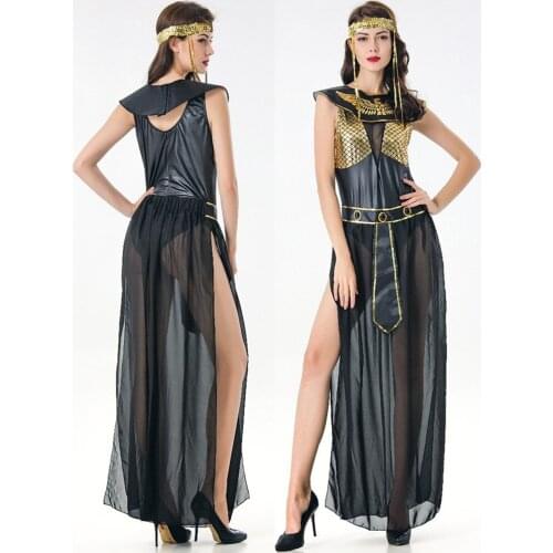 Halloween Cosplay Cleopatra Ancient Egyptian Pharaoh Costume Woman Adult Carnival Party Egypt Princess Golden Dresses