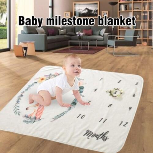 Cartoon Pattern Infant Baby Milestone Photo Props Background Blankets Play Mats Backdrop Cloth Calendar Photo Accessories