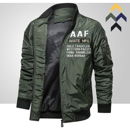 Men Embroidery Bomber Jacket Outdoor Casual Coat 2020 New Stand Collar Fashion Mens Baseball Outerwear Military Tactical Jacket