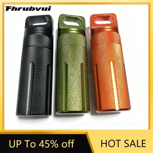 Outdoor Strong Waterproof Emergency First Aid Kits Safety Survival Pill Bottle Aluminium Camping Hiking Tank Box for Cigarettes