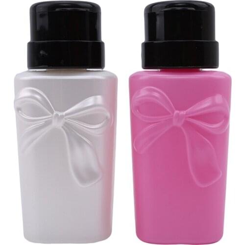 Remover Cleaner Make Up Refillable Container200ml Pink White Pump Liquid Alcohol Pressure Empty Nail Polish Dispenser Bottles