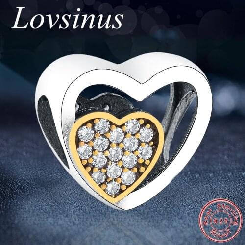 Fit Original Europe Charms Bracelet Authentic 925 Sterling Silver Beads Heart Cross Gold Heart Charms DIY Jewelry Berloque Gift