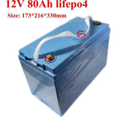 Portable 12V 80Ah lifepo4 12v 12.8v 80ah Lithium Battery Pack built-in BMS for Vehicle Car Power Energy Start+10A Charger