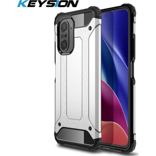 KEYSION Shockproof Armor Case for Xiaomi POCO F3 5G Mi 11i Hard PC + soft Silicone Phone Back Cover for Redmi K40 K40 Pro + Plus