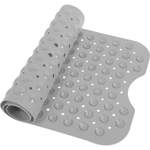 Rectangle Non-Slip Secure Safety Mat With Suction Cup Bathtub Kitchen Bathroom Home Use Gray Bathroom Long Non-Slip Mat