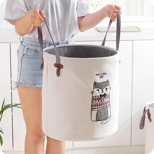 EVA Canvas Folding Laundry Basket Cartoon Storage Barrel Standing Toy Clothing Storage Bucket Laundry Organizer Clothing Holder