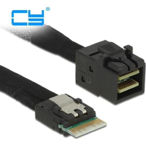 Slim Line SAS 4.0 SFF-8654 4i 38pin Host to HD Mini SAS 4i SFF-8643 36pin Target Cable 50cm