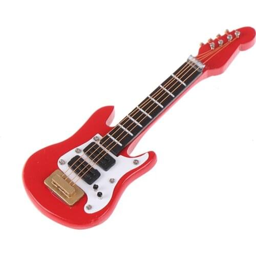 1:12 Dollhouse Miniature Music Electric Guitar for Kids Musical Toy House Decor