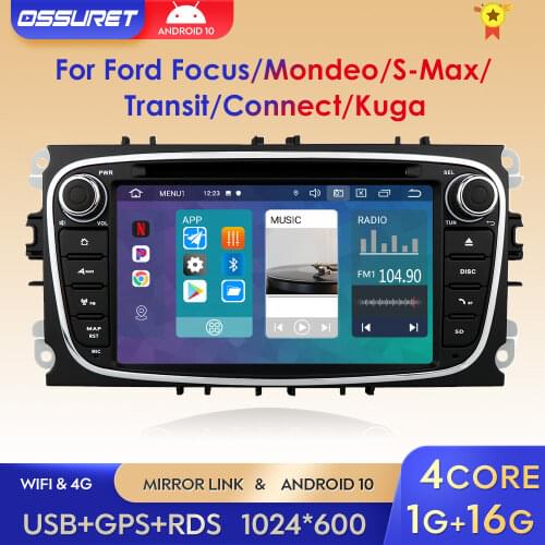 2 Din Android 10 Car Radio dvd for Ford focus 2 Mondeo S-MAX C-MAX Galaxy Transit Tourneo stereo GPS Navigation DSP WIFI