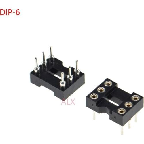 20PCS DIP6 IC ROUND HOLE SOCKET 6p DIP CHIP TEST HOLDER Adaptor 6 PIN dip-6 DIP 6PIN 2.54MM PITCH CONNECTOR