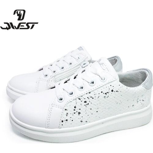 FLAMINGO 2020 Print Spring Genuine Leather Breathable Lace-up Outdoor sneakers for girl Size 27-33 Free shipping 201P-SW-1875