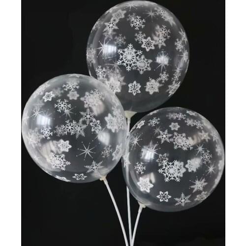 2020 happy new year Party Decorations 12inch Kids Snow Latex Printed Balloons Snowflake Toy Balloons Christmas Party Decoration