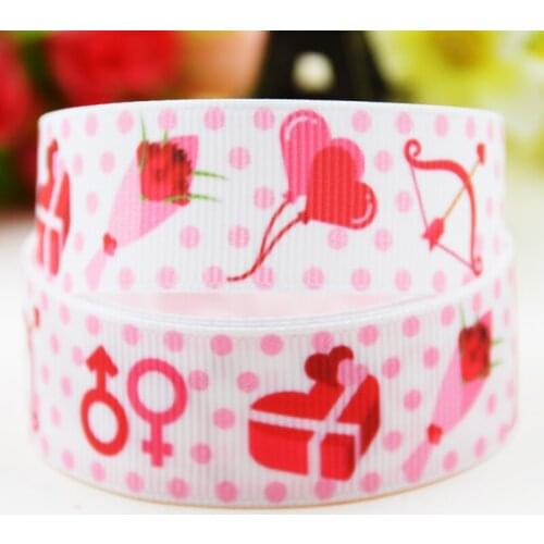 22mm 25mm 38mm 75mm Valentines Day Cartoon Character printed Grosgrain Ribbon party decoration 10 Yards X-01680