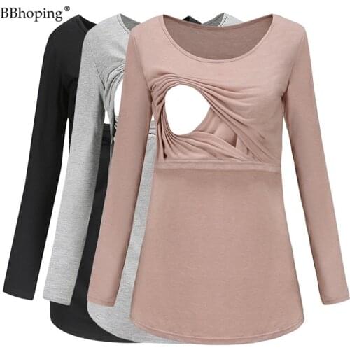 3-Pack Breastfeeding Long Sleeve Nursing Pregnancy Blouse Maternity Clothes Mama Pregnant Casual Fit Tunic Tops Ropa Mujer