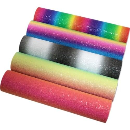 David accessories 20*33cm Rainbow Glitter Synthetic Leather Patchwork For Hair Bow Handbags Phone Case DIY Accessories,1Yc12391