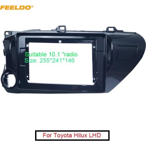 FEELDO Car Audio Radio 10.1" 2 Din Fascia Frame Adapter for Toyota Hilux 2018(LHD) CD/DVD Player Stereo Panel Dash Trim Kit