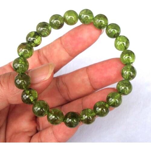 Free Shipping Natural Peridot Round 9mm~9.5mm Beads Bracelet Women Jewelry Accessories Weddings Parties Birthday Gift
