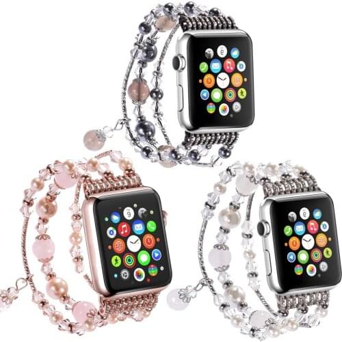 2021 Jewelry Watch Strap for Apple Watch Series 6 SE 5 4 3 2 1 iWatch Bracelet Bangle 38 40 42 44mm Fashion Luxury Woman Girl