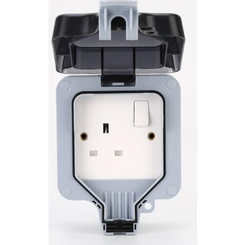 Electrical Powes Wall Socket Waterproof Outdoor 13Amp Storm Switched 1 Gang UK IP66 Outside Use Masterplug Double Outlets