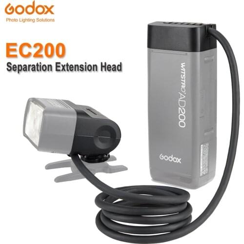 Godox EC200 Portable 1.85m Hot Shoe Remote Separation Extension Head for Godox AD200 Battery Flash into Pack-and-Head System