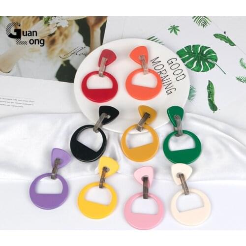GuanLong Vintage Big Long Circle Geometric Acrylic Resin Fashion Drop Earrings Women Dangle Earring for Girls Jewelry Brincos