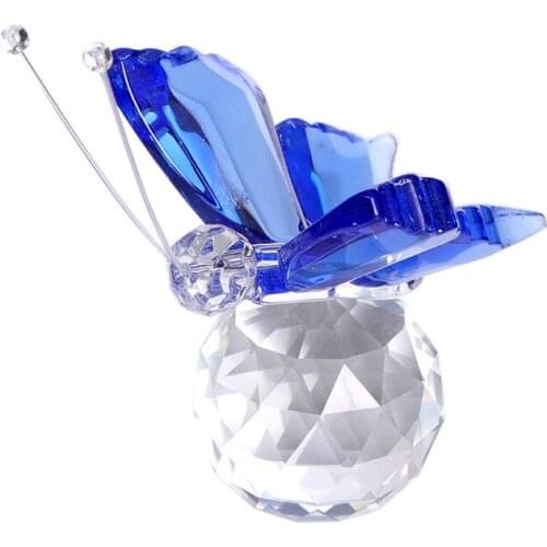 K9 Crystal Handmade Butterfly Miniature Figurine Crystal Craft Glass Ornament Home Decor Accessories Wedding Gift Paperweight