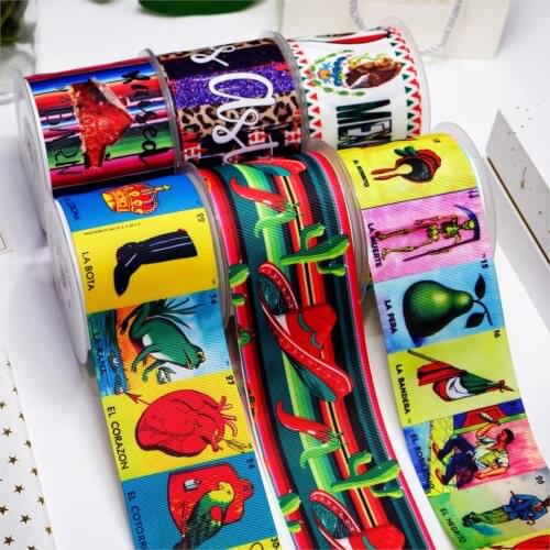 5yards Printed Grosgrain Ribbon For Crafts DIY Hair Bows Birthday Decoration 7305