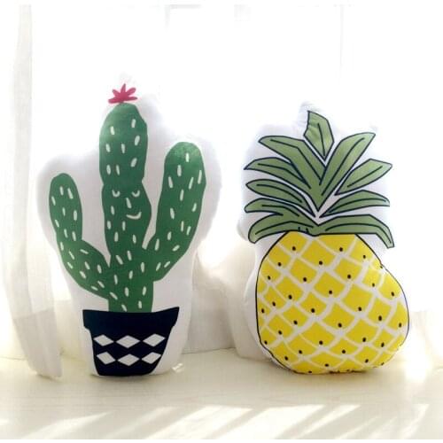 3D Creative Pineapple Cactus Cushion Home Decor Sofa Office Nap Pillow Personality Fruit Cushions Car Seat Pillowcase