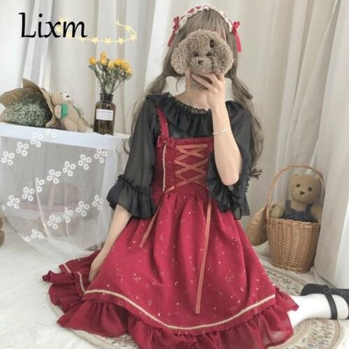 Summer Cute Doughnut Sweet Lolita Dress Fairy Sleeveless dress Bows Dress Japanese cute bow Lolita dress