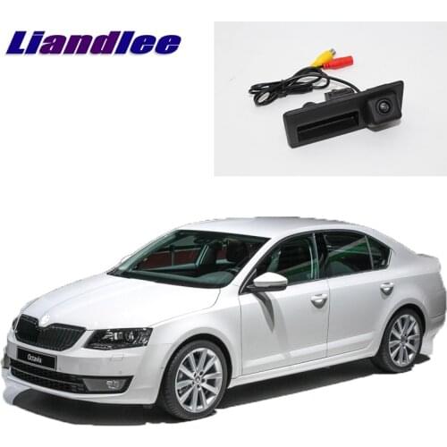 LiandLee Car Trunk Handle Rear View Reversing Parking Camera For Skoda Octavia MK3 5E 2012~2018