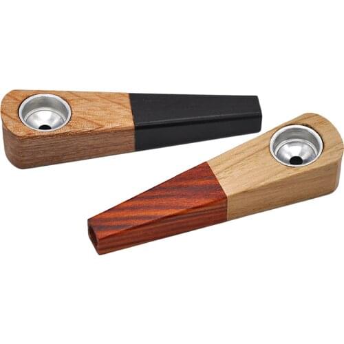 Tobacco Pipe Metal Smoke Pot For Smoking Weed Mini Two-Color Phoebe Wood Cigarette Accessories Smokerss Supplies Gift