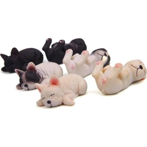 1pc Cartoon Simulation Dog Cute Puppy French Bulldog Pet Models Dolls Mini Action Figures Toys Car Home Crafts Decoration Gift