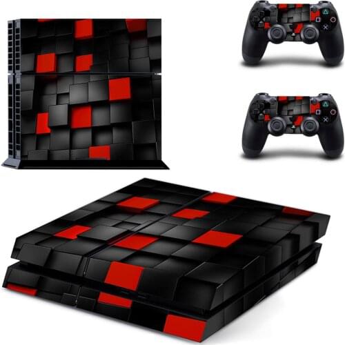 Square Style PS4 Skin Sticker for Playstation 4 Console & 2 Controllers Decal Vinyl Protective Skins Style 1