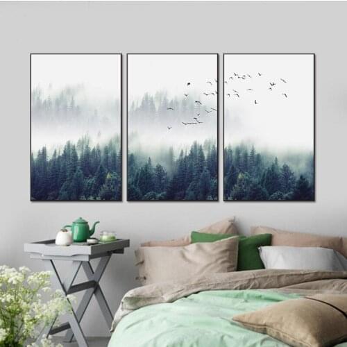 Landscape Canvas Painting Tree Wall Art Poster and Prints Nordic Modern Home Decoration