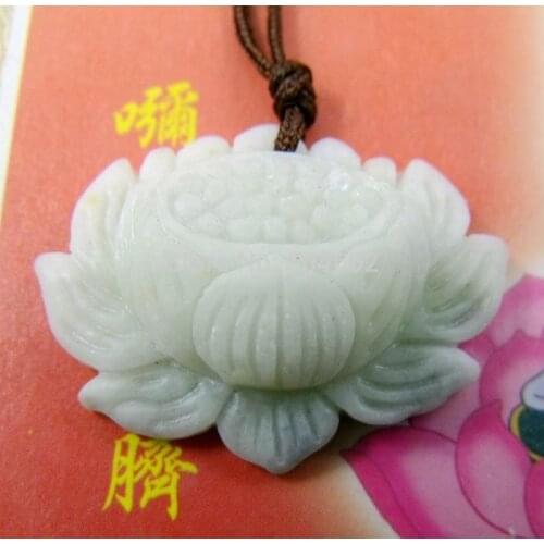 Lantian chalcedony lotus flower Amulet Pendant 325