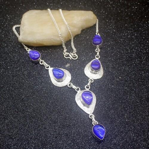 Amazing Trendy New Arrival MysticTopaz Silver Color Women Pendant Necklace Chain 19 Inch HD657