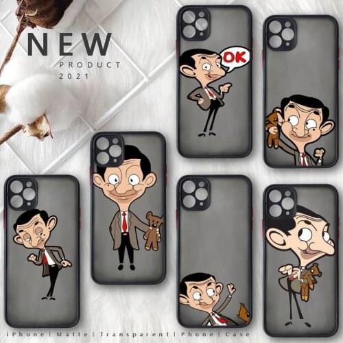 Mr.Bean lovely funny cartoon Phone Case matte transparent For iphone 7 8 11 12 plus mini x xs xr pro max cover