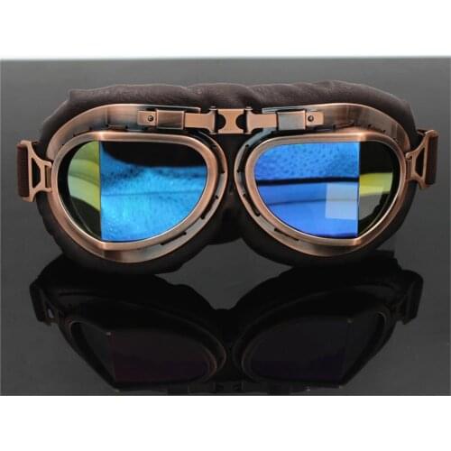 Retro Motorbike Motocross Helmet Pilot Goggles Jet Vintage Wwii Pilot Goggles Motorcycle Scooter Glasses UV For Har Helmet
